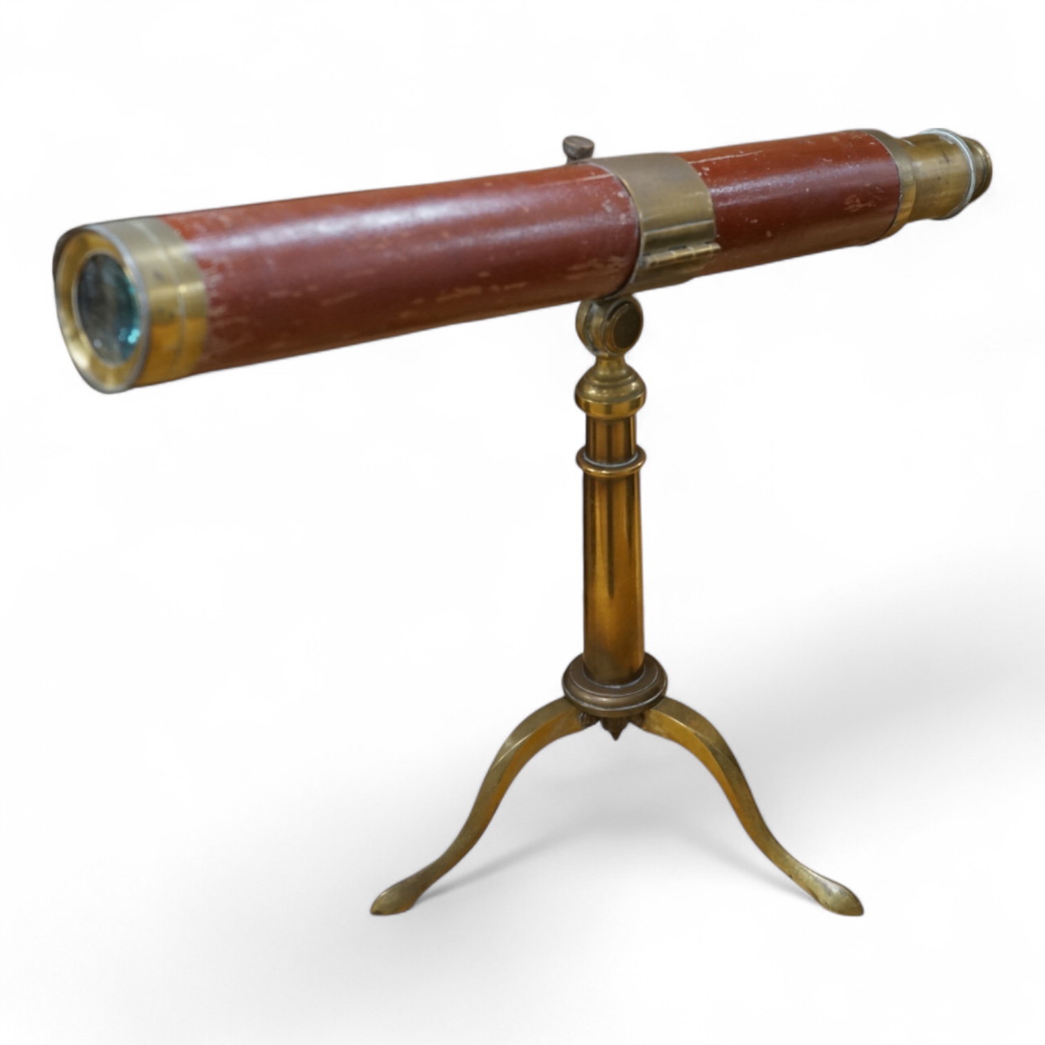 A 19th century single draw telescope by Wilson of London, on brass tripod